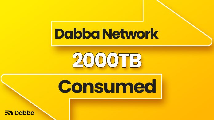 2000 TB Data Consumed on Dabba Network 2000 TB Data Consumed on Dabba Network