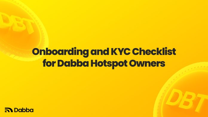 Dabba Network Onboarding Checklist Dabba Network Onboarding Checklist